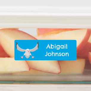 Niedlicher Albatrossvogel mit Cartoon personalisie Etiketten