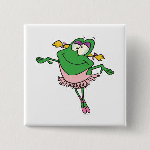 niedlicher alberner Ballerina-Ballet Froschfrosch Button
