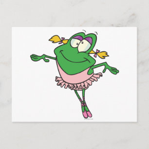 niedlicher alberner Ballerina-Ballet Froschfrosch Postkarte