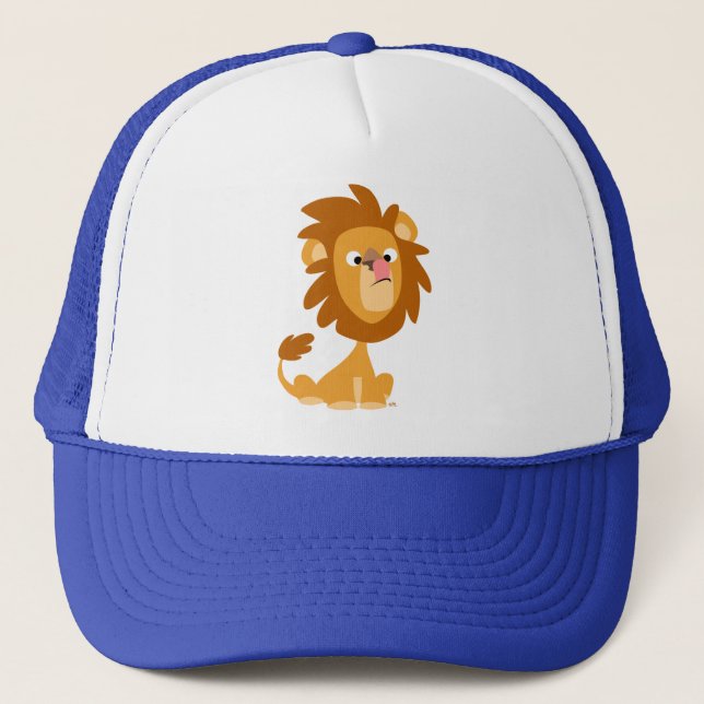 Niedlicher Alberner Cartoon Lion Hat Truckerkappe (Vorderseite)