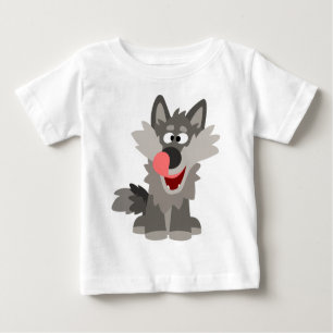 Niedlicher Alberner Cartoon Wolf Baby T - Shirt