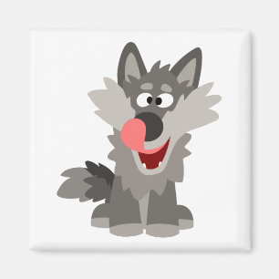 Niedlicher Alberner Cartoon Wolf Magnet