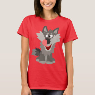 Niedlicher Alberner Cartoon Wolf Women T - Shirt