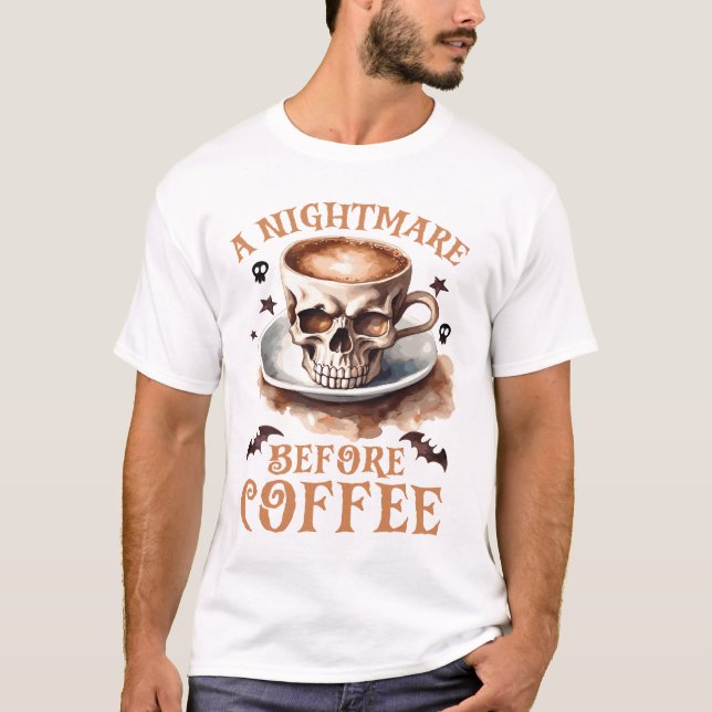 Niedlicher Albtraum vor Kaffeehausschädel T-Shirt (Vorderseite)