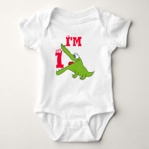 Niedlicher Alligator1. Geburtstags-T-Shirt, Baby Strampler