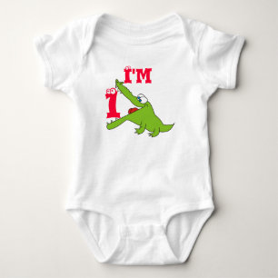 Niedlicher Alligator 1. Geburtstag T Shirt, Stramp Baby Strampler