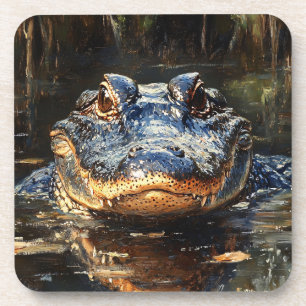 Niedlicher Alligator in der Florida Everglades Mal Getränkeuntersetzer