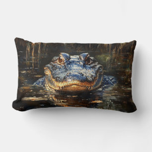 Niedlicher Alligator in der Florida Everglades Mal Lendenkissen
