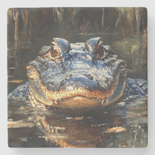 Niedlicher Alligator in der Florida Everglades Mal Steinuntersetzer