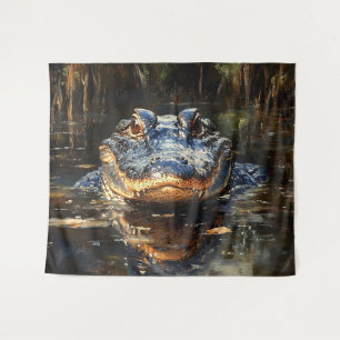 Niedlicher Alligator in der Florida Everglades Mal Wandteppich