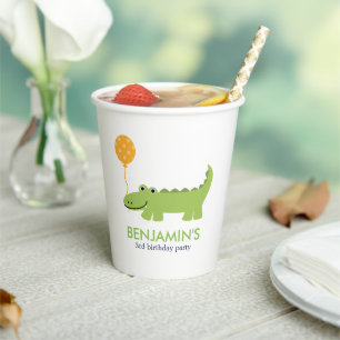 Niedlicher Alligator-Kindergeburtenpapier-Cup Pappbecher