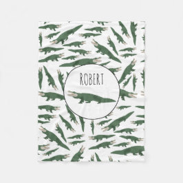 Niedlicher Alligator-Krokodil-Muster-Individuelle  Fleecedecke