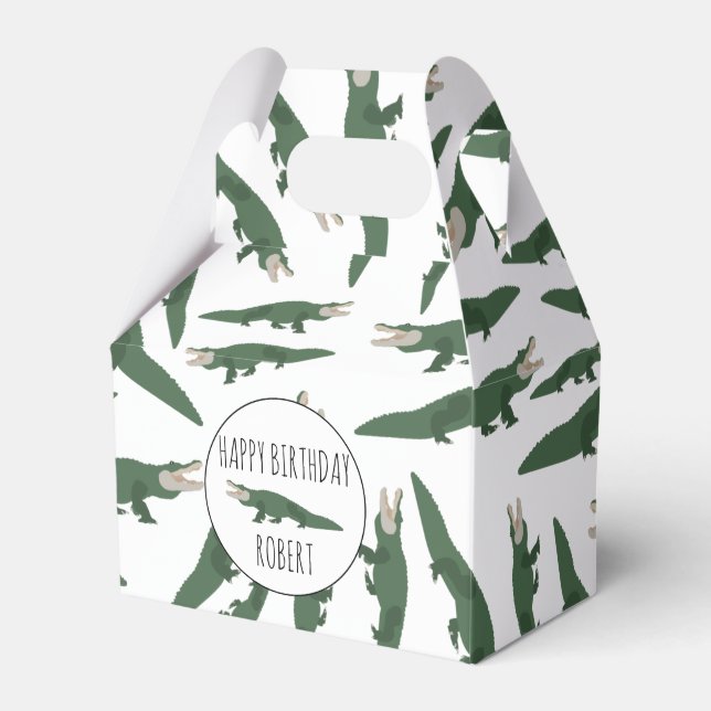 Niedlicher Alligator-Krokodil-Muster-Individuelle  Geschenkschachtel (Vorderseite)