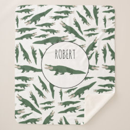 Niedlicher Alligator-Krokodil-Muster-Individuelle  Sherpadecke