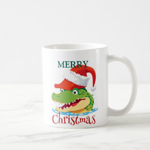 Niedlicher Alligator Krokodil Weihnachtsfeier Weih Kaffeetasse