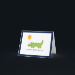 Niedlicher Alligatorgeburtstag Dankeskarte<br><div class="desc">Entzückende Geburtstagskarten oder Geburtstags-Party danken Ihnen Anmerkungen.</div>