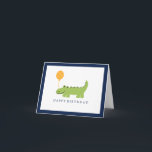 Niedlicher Alligatorgeburtstag Dankeskarte<br><div class="desc">Entzückende Geburtstagskarten oder Geburtstags-Party danken Ihnen Anmerkungen.</div>