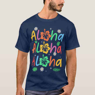 Niedlicher Aloha Hawaiian Summer Vacacation Hibisk T-Shirt