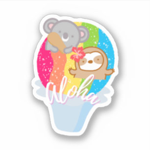 Niedlicher Aloha-Regenbogenschütze Aufkleber