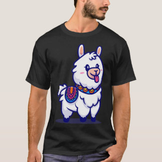 Niedlicher Alpaca Llama Cartoon T-Shirt