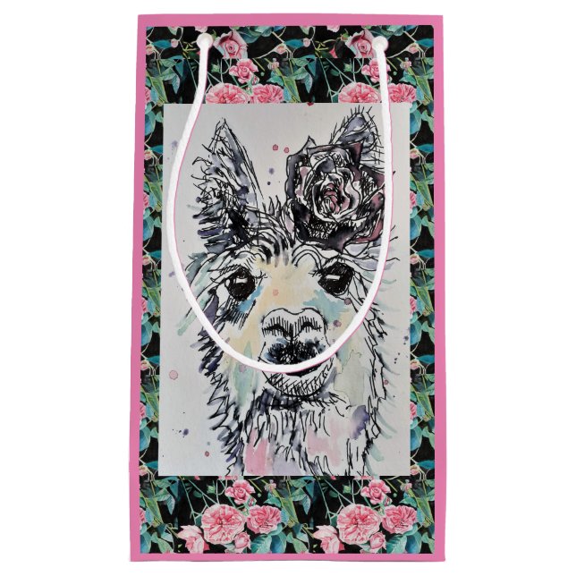 Niedlicher Alpaca Llama Kunstgiftbeutel Kleine Geschenktüte (Vorderseite)
