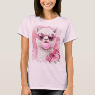 Niedlicher Alpaca T - Shirt - Bubblegum Llama mit 