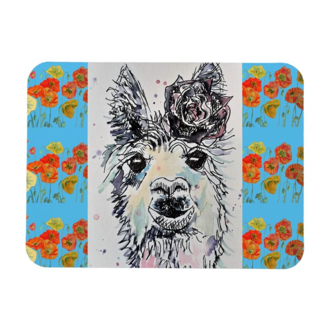 Niedlicher Alpacca Lama Magnet (Horizontal)