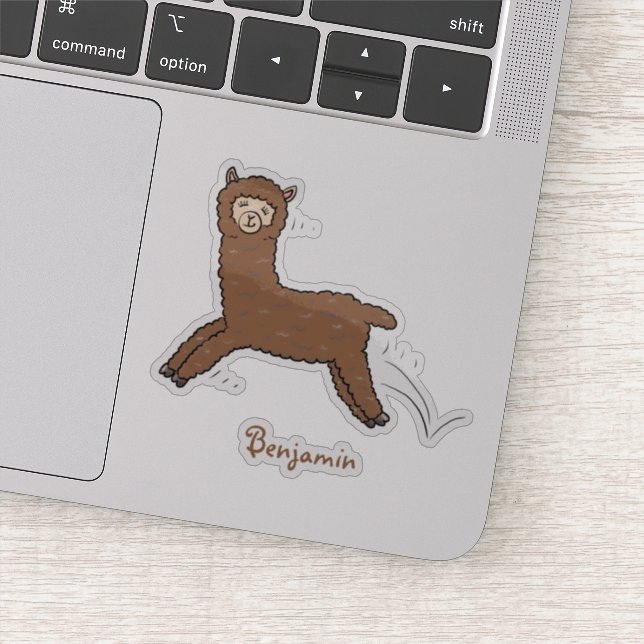 Niedlicher Alpaka-Cartoon Aufkleber (Detail)