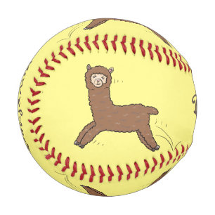 Niedlicher Alpaka-Cartoon Baseball