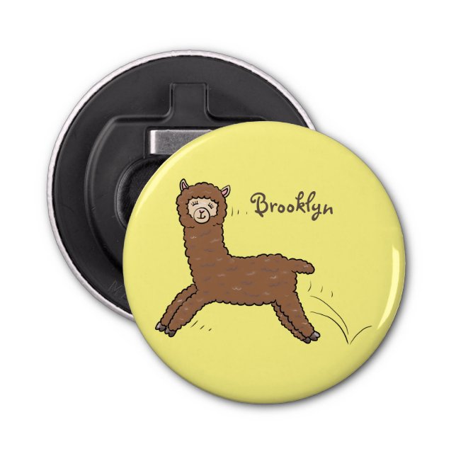 Niedlicher Alpaka-Cartoon Flaschenöffner (Vorderseite)