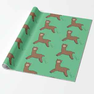 Niedlicher Alpaka-Cartoon Geschenkpapier