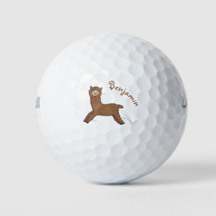 Niedlicher Alpaka-Cartoon Golfball