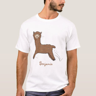 Niedlicher Alpaka-Cartoon T-Shirt