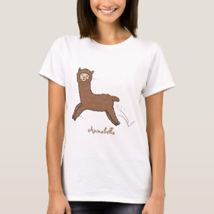 Niedlicher Alpaka-Cartoon T-Shirt