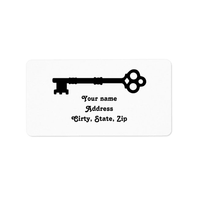 Niedlicher alter Antiquitätenschlüssel Adressaufkleber (Vorne)