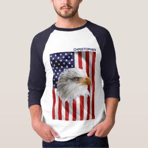 Niedlicher amerikanischer Adler, USA-Flagge, Patri T-Shirt