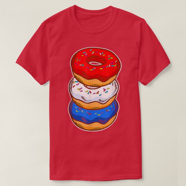 Niedlicher amerikanischer Donut Konditor Lover Bac T-Shirt (Design vorne)