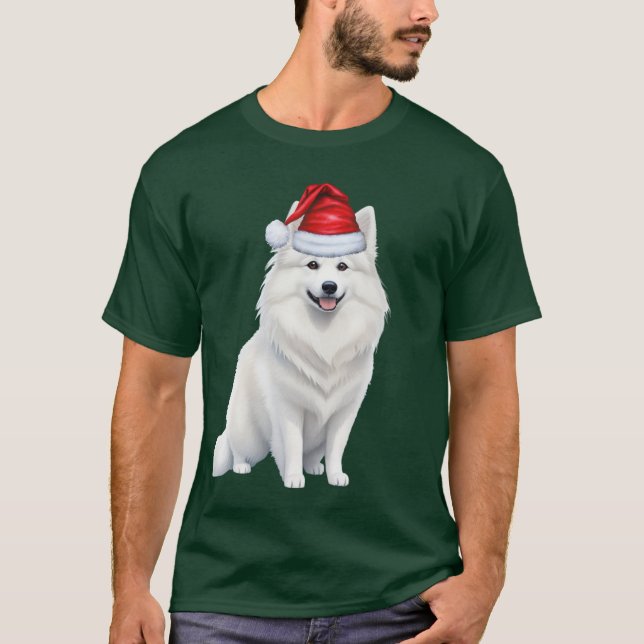 Niedlicher amerikanischer Eskimo Dog Lover Weihnac T-Shirt (Vorderseite)