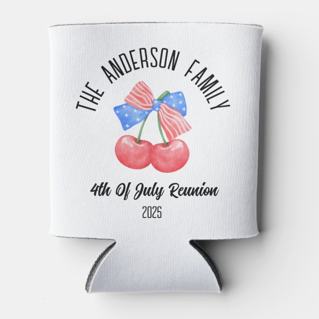 Niedlicher amerikanischer Flaggenbow Personalisier Dosenkühler (Vorderseite)