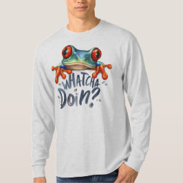 Niedlicher Amphibien-Frosch-Zitat Grafischer Langs T-Shirt