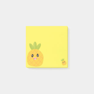 Niedlicher Ananas-Gelbkawaii Post-it Klebezettel