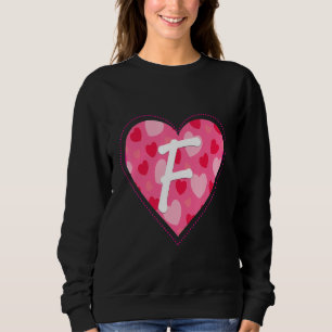 Niedlicher Anfangsbuchstabe F Herzmuster für W Sweatshirt