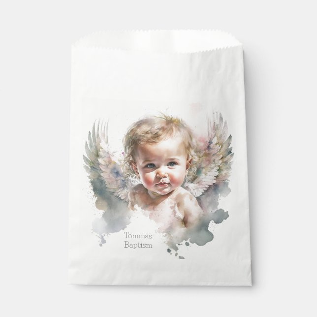 Niedlicher Angel Baby-Taufe Geschenktütchen (Vorderseite)