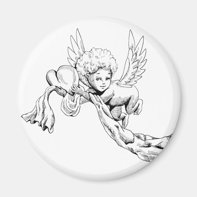 Niedlicher Angel mit Herz Magnet (Vorne)