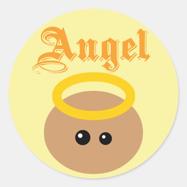 Niedlicher Angel Runder Aufkleber (Vorderseite)