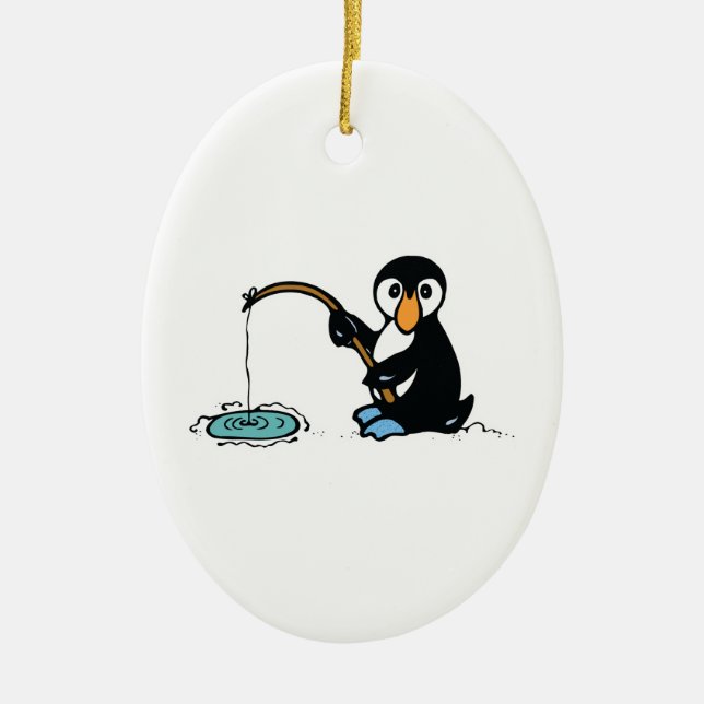niedlicher Angelpinguin Keramik Ornament (Vorne)