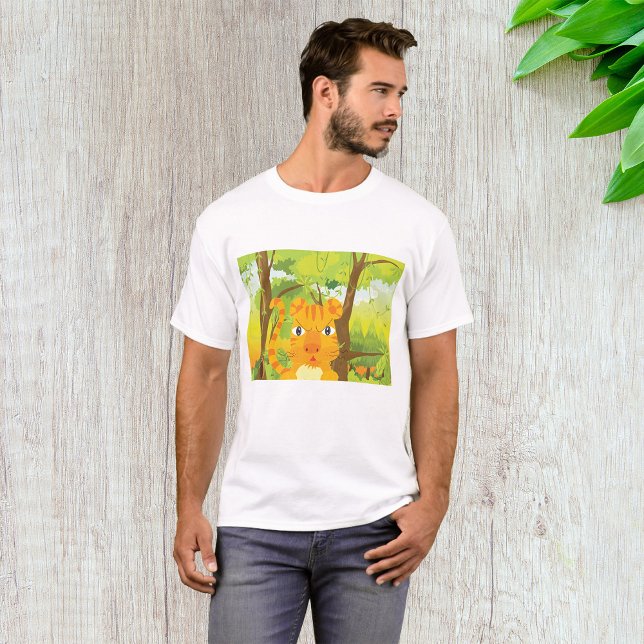 Niedlicher Angry Tiger Cartoon in Dschungel T-Shirt (Von Creator hochgeladen)