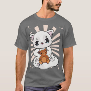 Niedlicher Anime-Arktis-Fox mit Teddybären Premiu T-Shirt