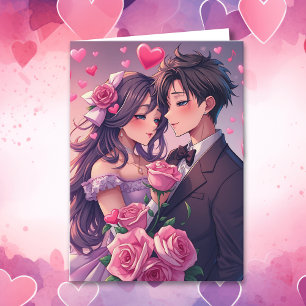 Niedlicher Anime-Personalisierter Valentinstag Karte