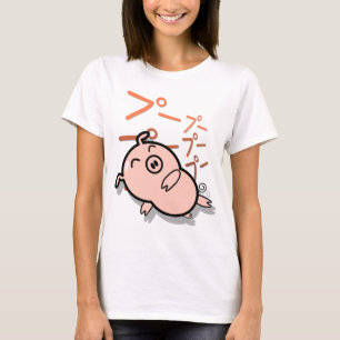 niedlicher Animeart-Schweinentwurf T-Shirt